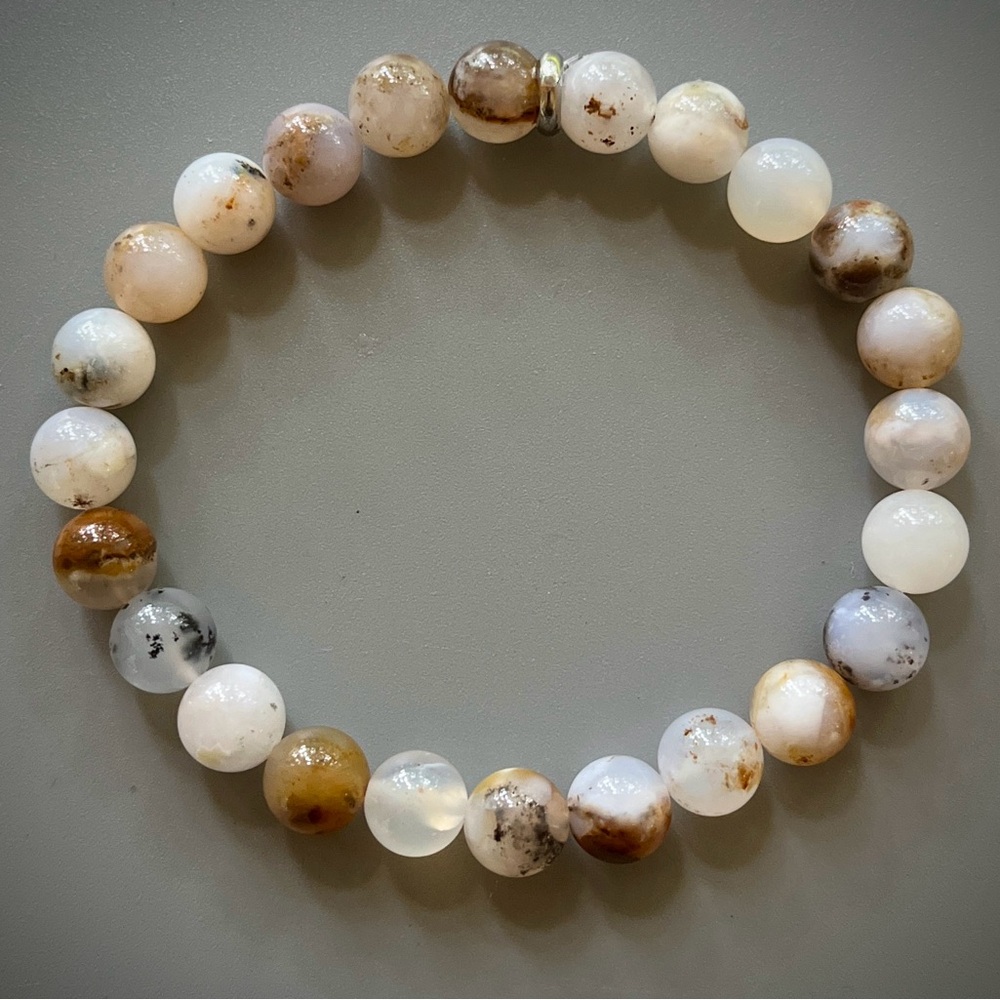 Natural Montana Dendritic Agate Handcrafted Beaded Bracelet - Picture 3 of 4